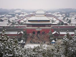 Cina: a Pechino una nevicata primaverile imbianca la città (1)