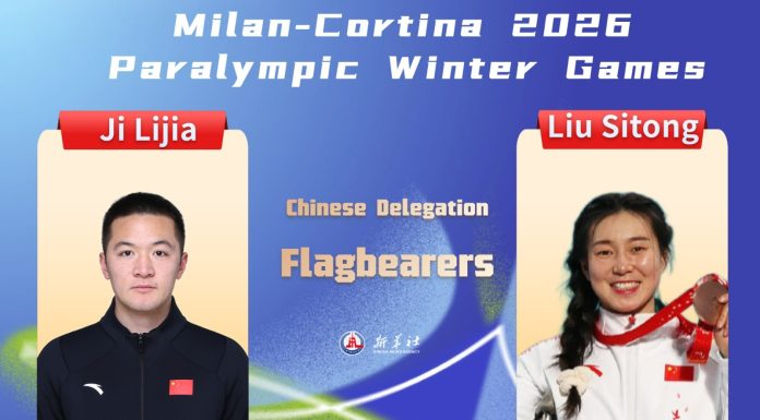 Paralimpiadi Milano-Cortina 2026: Liu e Ji portabandiera della Cina per la cerimonia di apertura