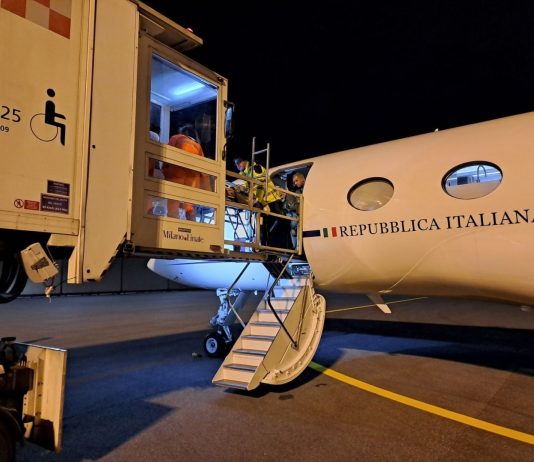Volo sanitario dell’Aeronautica Militare da Pescara a Linate per un paziente in pericolo di vita