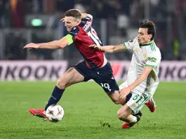 Europa League, 1-1 tra Bologna e Roma nell’andata degli ottavi: Pellegrini risponde a Bernardeschi