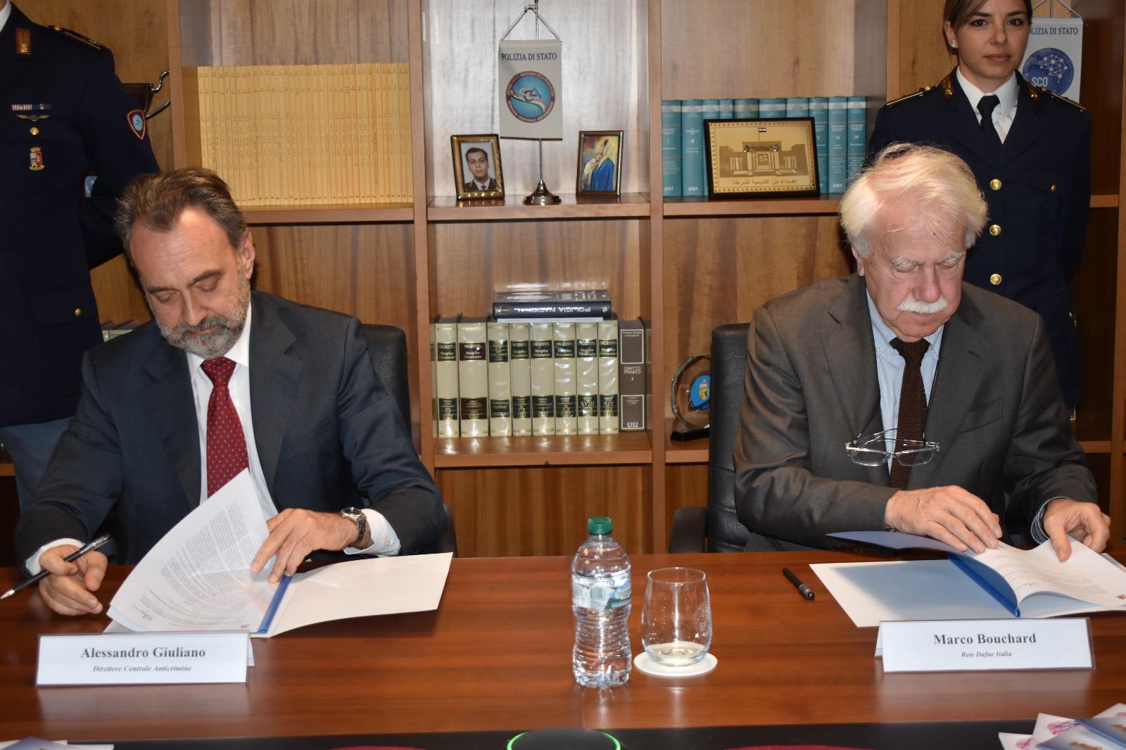 Protocollo d’intesa tra la Direzione Centrale Anticrimine della Polizia di Stato e la Rete Dafne Italia