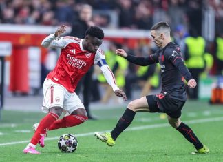 L’Arsenal si salva nel finale, 1-1 a Leverkusen nell’andata degli ottavi di Champions