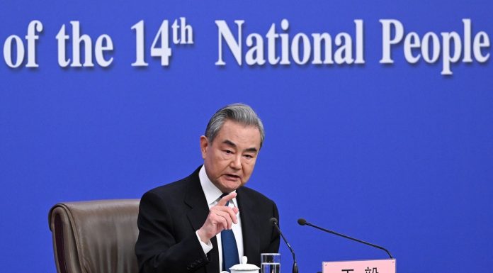 Cina: ministro degli Esteri Wang Yi in conferenza stampa a margine della sessione NPC (1)