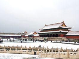 Cina: a Pechino una nevicata primaverile imbianca la città (3)