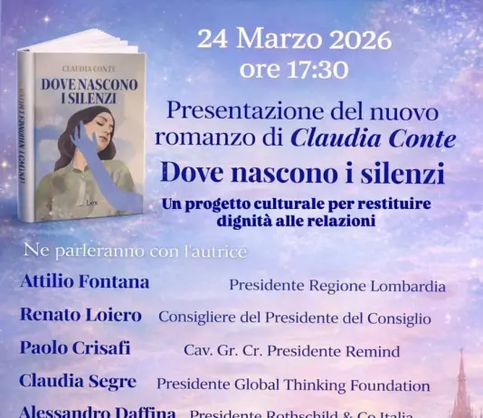 Il 24 marzo a Milano la presentazione del nuovo romanzo di Claudia Conte “Dove nascono i silenzi”