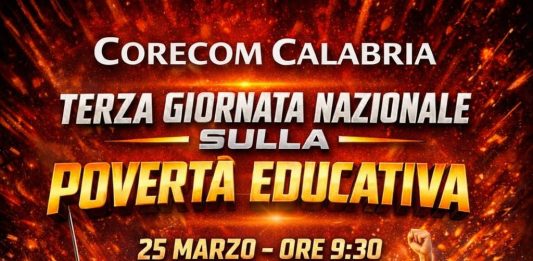 Il 25 marzo la “Terza Giornata Nazionale sulla Povertà Educativa” promossa da Corecom Calabria