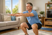 5 esercizi semplici per tenersi in forma dopo i 50 anni squat uomo 50 anni