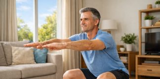 5 esercizi semplici per tenersi in forma dopo i 50 anni squat uomo 50 anni