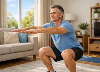 5 esercizi semplici per tenersi in forma dopo i 50 anni squat uomo 50 anni