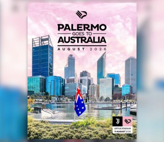 Il Palermo per la prima volta in Australia, l’11 agosto test con la Juventus