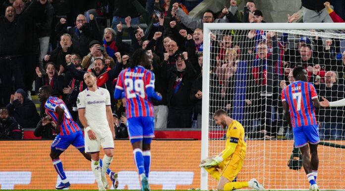 La Fiorentina crolla a Londra, il Crystal Palace vince 3-0