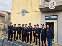 Il comandante provinciale dei Carabinieri di Catanzaro Giovanni Pellegrino in visita alla Stazione di Borgia