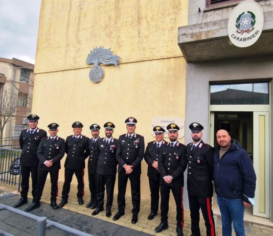 Il comandante provinciale dei Carabinieri di Catanzaro Giovanni Pellegrino in visita alla Stazione di Borgia