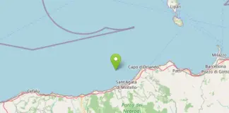 Scossa di terremoto di magnitudo 3.3 al largo della Costa messinese