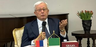 All’Ambasciata di Serbia a Roma Giulio Tremonti parla di “Guerra o pace”