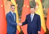 Cina: Xi Jinping incontra il primo ministro spagnolo Pedro Sanchez