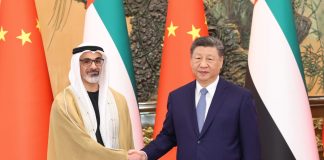 Cina: Xi Jinping incontra lo sceicco Khaled bin Mohamed bin Zayed Al Nahyan