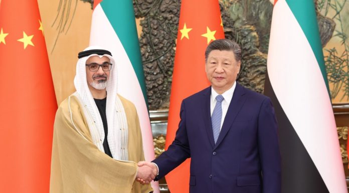 Cina: Xi Jinping incontra lo sceicco Khaled bin Mohamed bin Zayed Al Nahyan