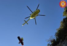 Arrampicatrice ferita alla falesia di Poggio Catino, recuperata in elicottero