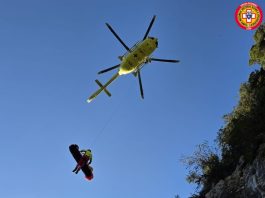 Arrampicatrice ferita alla falesia di Poggio Catino, recuperata in elicottero