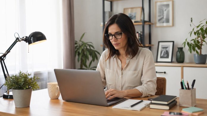 donna in smart working