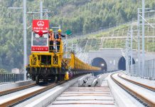 Cina: comincia la posa dei binari nel cantiere della ferrovia Chongqing-Wanzhou (1)