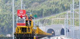Cina: comincia la posa dei binari nel cantiere della ferrovia Chongqing-Wanzhou (1)