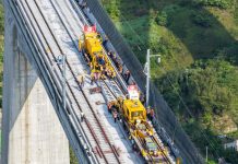 Cina: comincia la posa dei binari nel cantiere della ferrovia Chongqing-Wanzhou (3)