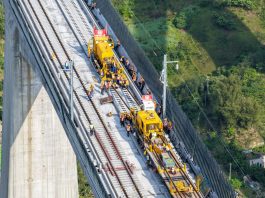 Cina: comincia la posa dei binari nel cantiere della ferrovia Chongqing-Wanzhou (3)