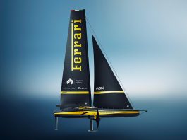 Ferrari Hypersail svela la livrea del monoscafo volante alla Design Week