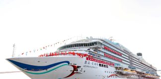 La seconda grande nave da crociera prodotta in Cina comincia la prima prova in mare