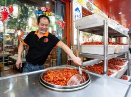 Cina: Hunan, grande banchetto di gamberi di fiume a Yiyang (2)