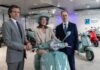 La Presidente del Parlamento Europeo Metsola in visita alla Piaggio