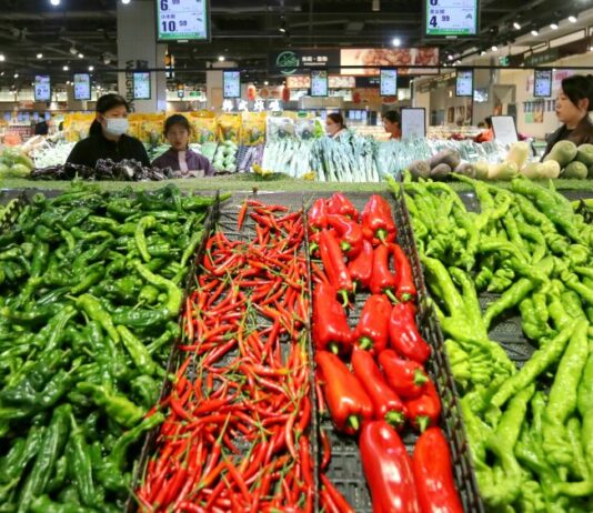Cina, inflazione ancora in moderata ripresa ad aprile