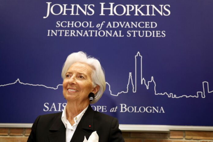 Bologna, Christine Lagarde alla Johns Hopkins University