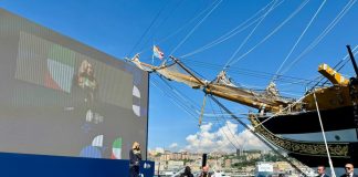 La Nave Vespucci lascia il Porto di Genova, Salis “Ambasciata galleggiante d’Italia” / Video