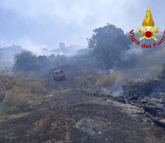 Incendio a Catania, vasto rogo di sterpaglie nell’area della “Susanna”