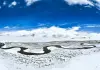 Cina: paesaggio innevato sulla prateria di Qiangtang nello Xizang (1)