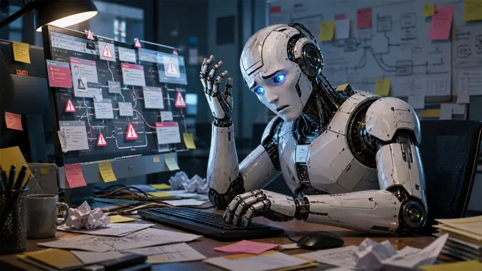 robot umanoide in crisi