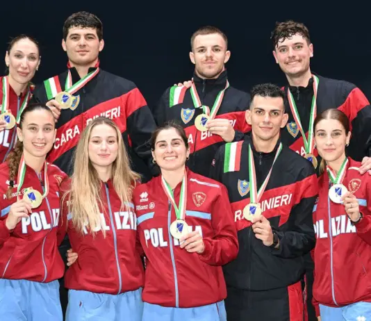 Assoluti, titoli sciabola a squadre a Fiamme Oro e Carabinieri
