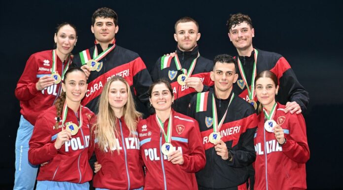 Assoluti, titoli sciabola a squadre a Fiamme Oro e Carabinieri