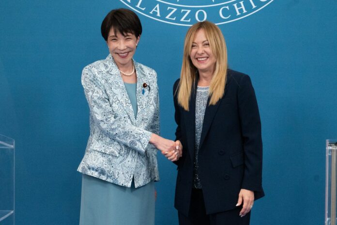 PM Giorgia Meloni and PM Sanae Takaichi Bilateral Meeting Press Conference - Rome