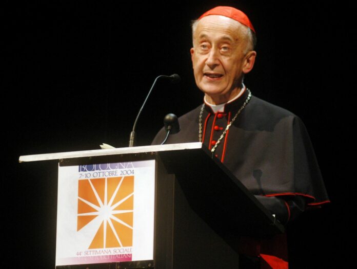 FOTO REPERTORIO - Il cardinale Camillo Ruini ricoverato in terapia intensiva al Gemelli: ieri ha avuto un infarto in casa