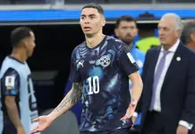 Paraguay, Almiron becomes first to be sent off for covering mouth
