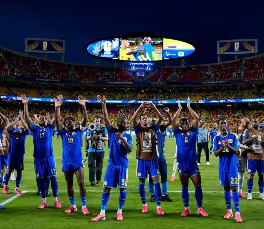 Dutch royals join the celebrations in the Curaçao dressing room after the team secures its first World Cup point