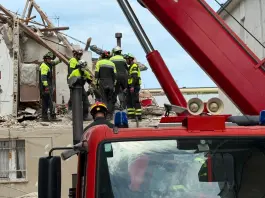 Crollo di Porto Sant’Elpidio, primo intervento per la squadra Usar dell’Emilia-Romagna