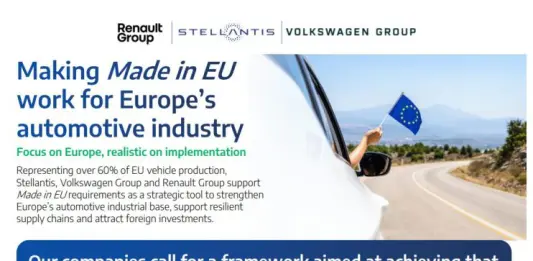 Stellantis, Volkswagen e Renault sottoscrivono un impegno comune sul “Made in Europe”