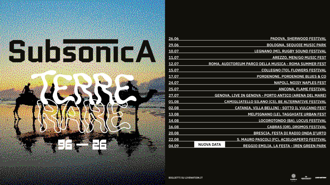 Subsonica, al via domani da Padova il tour estivo “Terre Rare 96-26”