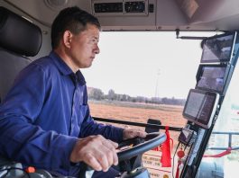Cina: Anhui, fattoria smart usa tecnologie per monitoraggio e raccolta grano (3)