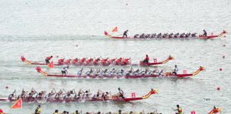 Cina: sul fiume Miluo le finali della Dragon Boat Super League (2)